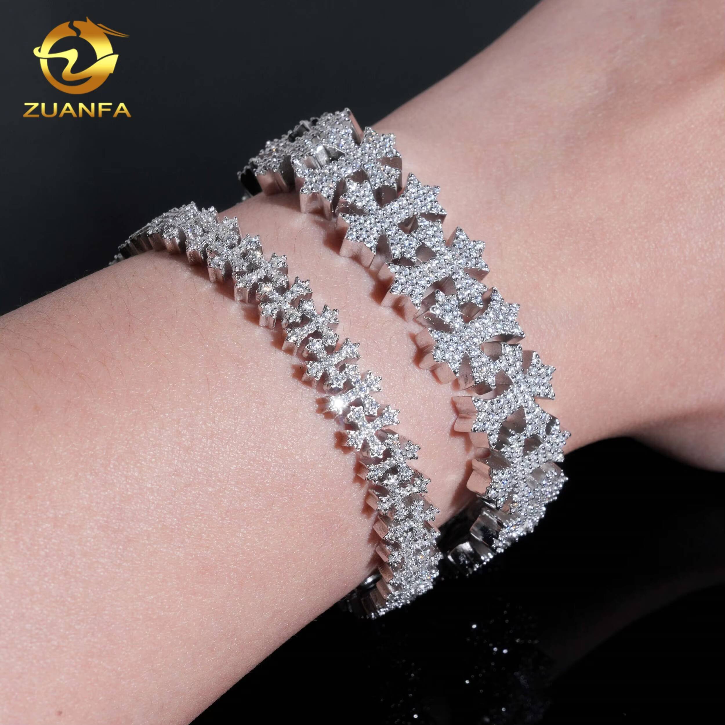 Hot Selling Moissanite Cross Bracelet 85mm 16mm Cuban Link Chain Moissanite Cuban Link Bracelet Cuban Chain