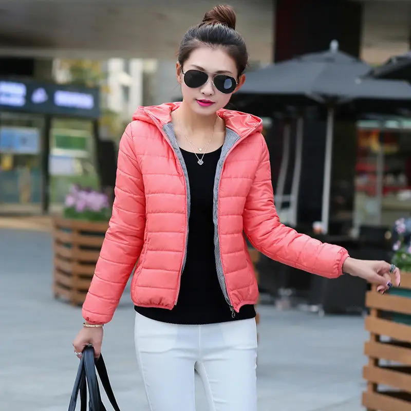 Down Jacket for Women Trend Korean Style Ultra Light Hit Hooded Coat Coats Lightweight Padded Puffer Jackets Female Winter 251017