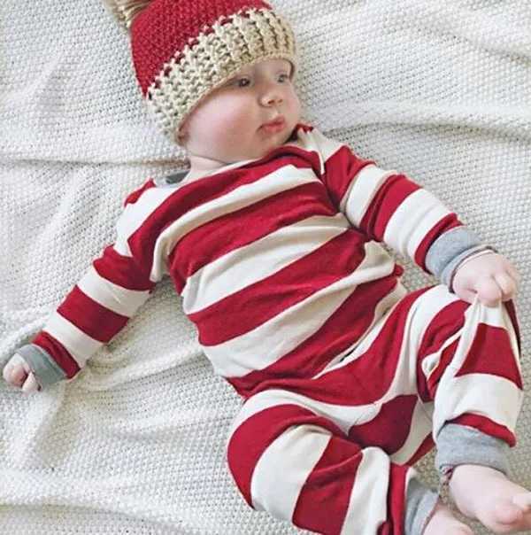 Christmas Family Matching Pajamas Set Mother Kids Stripe Clothes Baby Girl Rompers Xmas Sleepwear Mommy Daddy Kids Nightwear L2510215FD6