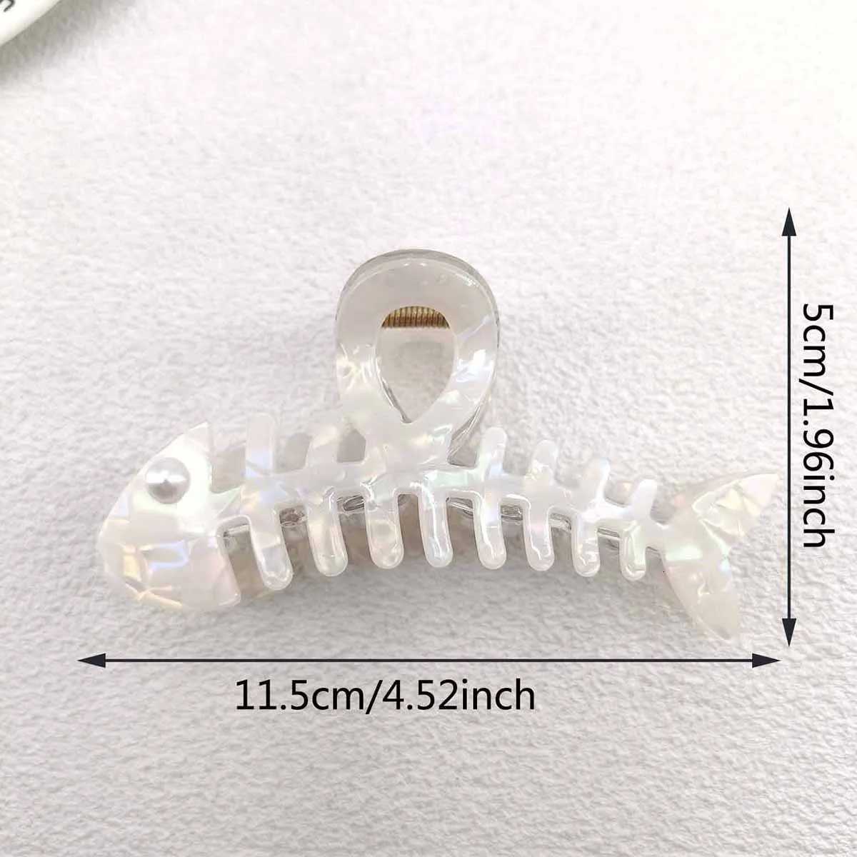 Y2K Colorful Fishbone Hair Claw Creative Personality Shark Clips Fish Barb PVC Crab Hair Clip Hair Accessories for WomenW254021