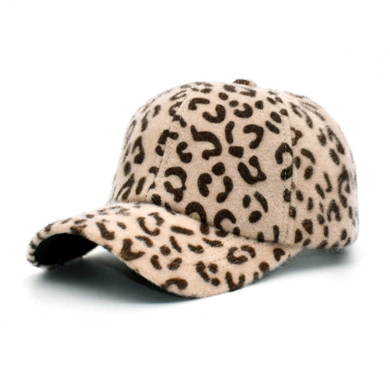 New Baseball Cap Female Leopard Pattern Autumn Winter Fashionable Fluffy Cap Hip Hop Outdoor Sunshade Hat H251020
