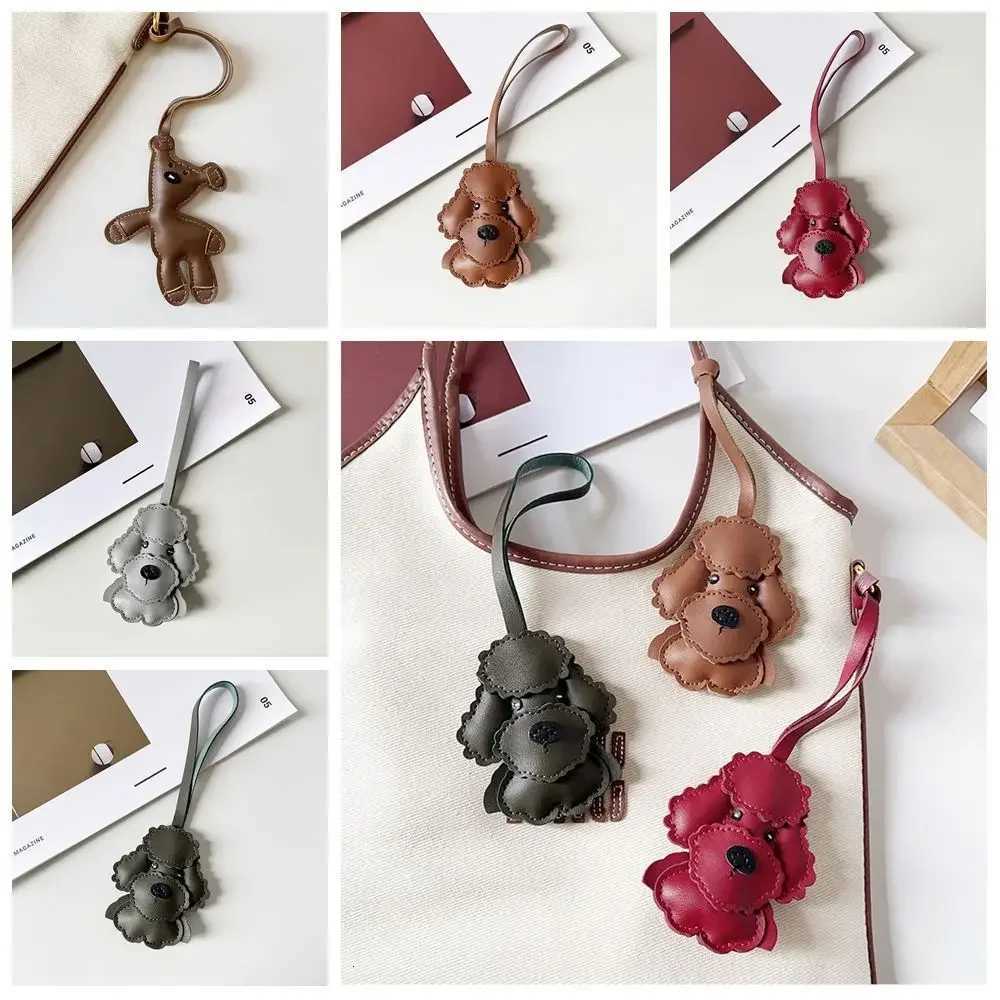 Multicolor PU Leather PU Leather Bear Hanger Dog Animal Cartoon Keychain Cute Puppy Cartoon Bag Pendant Bag Ornament W251021