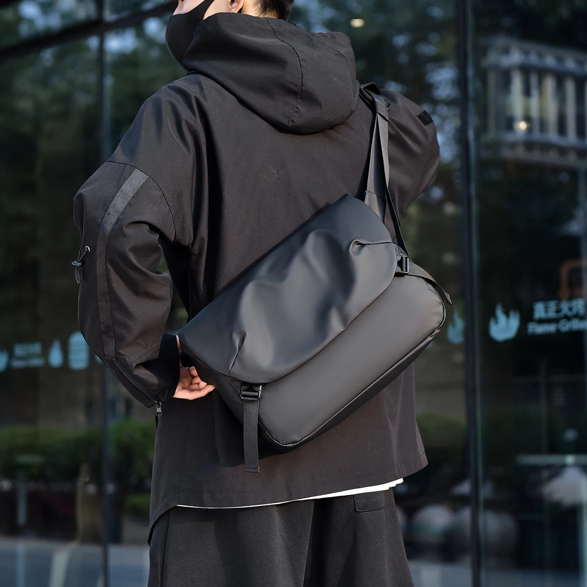 Minimalist Black Mens Shoulder Bag Male High Quality Waterproof Briefcase Crossbody Business Style Messenger Bags for Men 251014