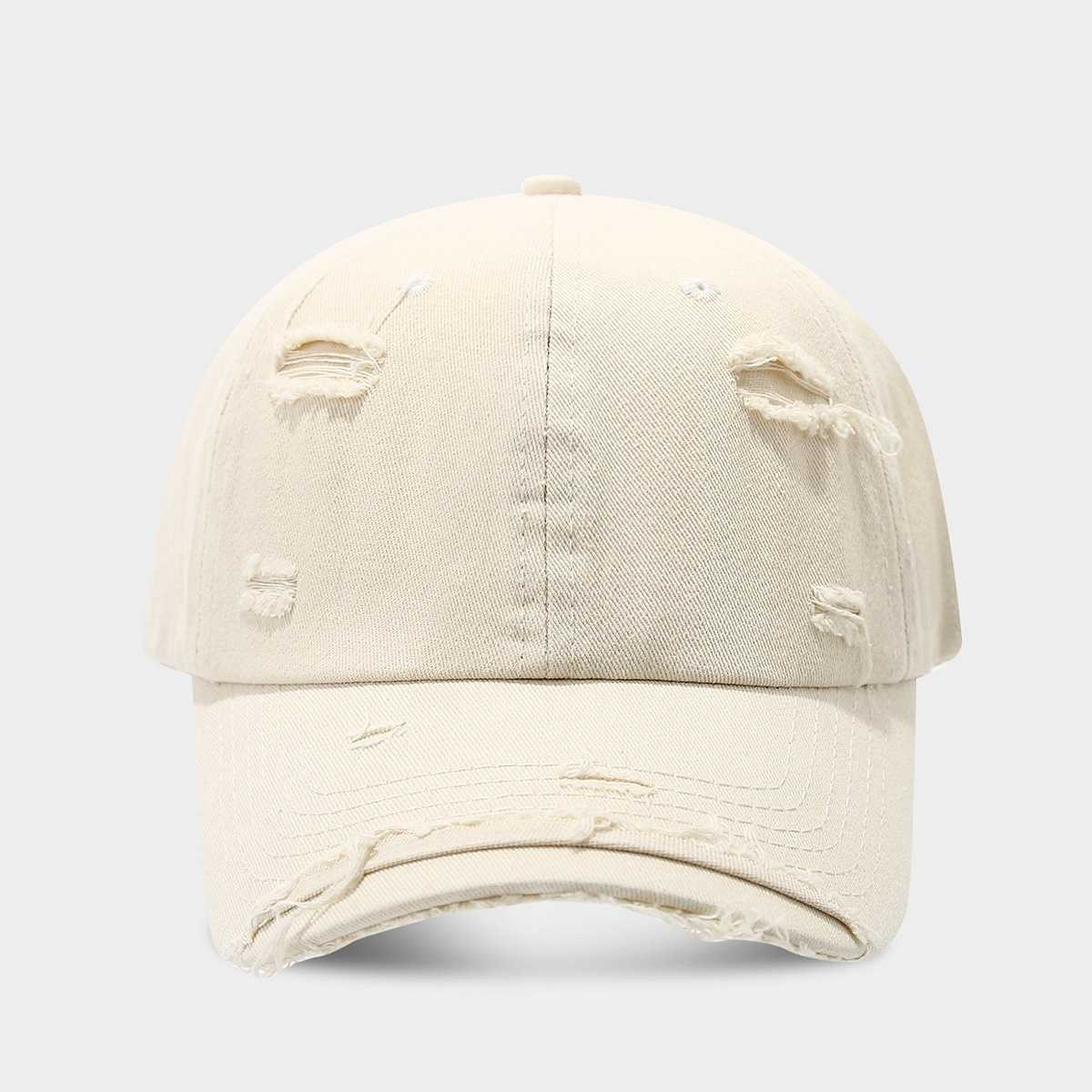Fashion Distressed Cotton Baseball Cap Unisex Trendy Vintage Plain Duckbill Cap Hat Trend H251020