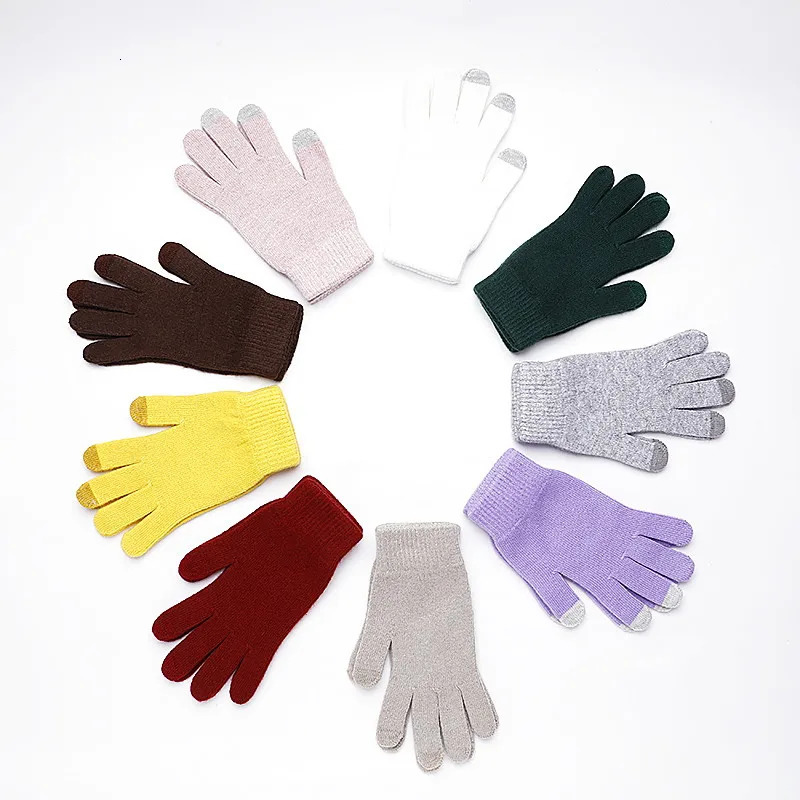 Women Winter Wool Touchscreen Gloves Knitting Warm Telefingers Gloves Outdoor Gloves Warm Female Lovely Driver Sport Gloves 251020