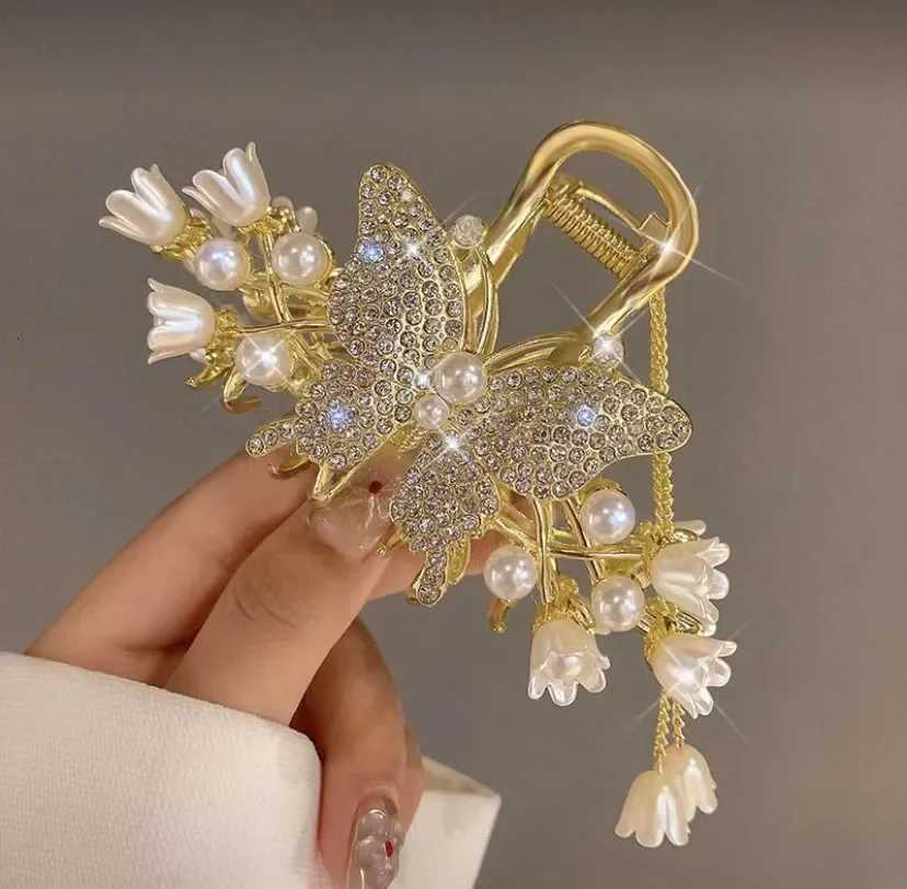 Perfect Butterfly Hair Accessories Deluxe Hairgrips Rhinestone Headpiece Fashion Hair Claw Hair Ornament Unique Barrettes FemaleW254021