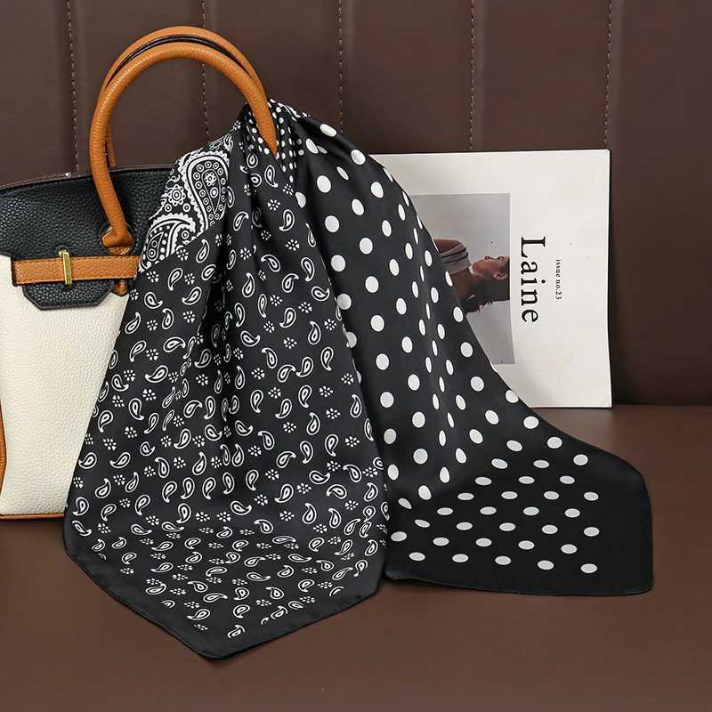 Luxury Polka Dot Silk Square Scarf Wen Hijab Hair Bands Neckerchi Fa Satin Shawl Ribbon band Fashion Wraps BandanaW251021