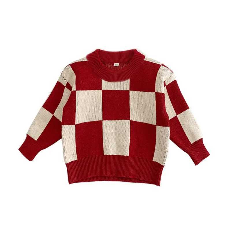 Parent Child Autumn Winter Knitwear Top Family Matches Plaid Knitting Mother Dad Childrens Clothes Fashion Checkerboard Sweater L251021SKV9