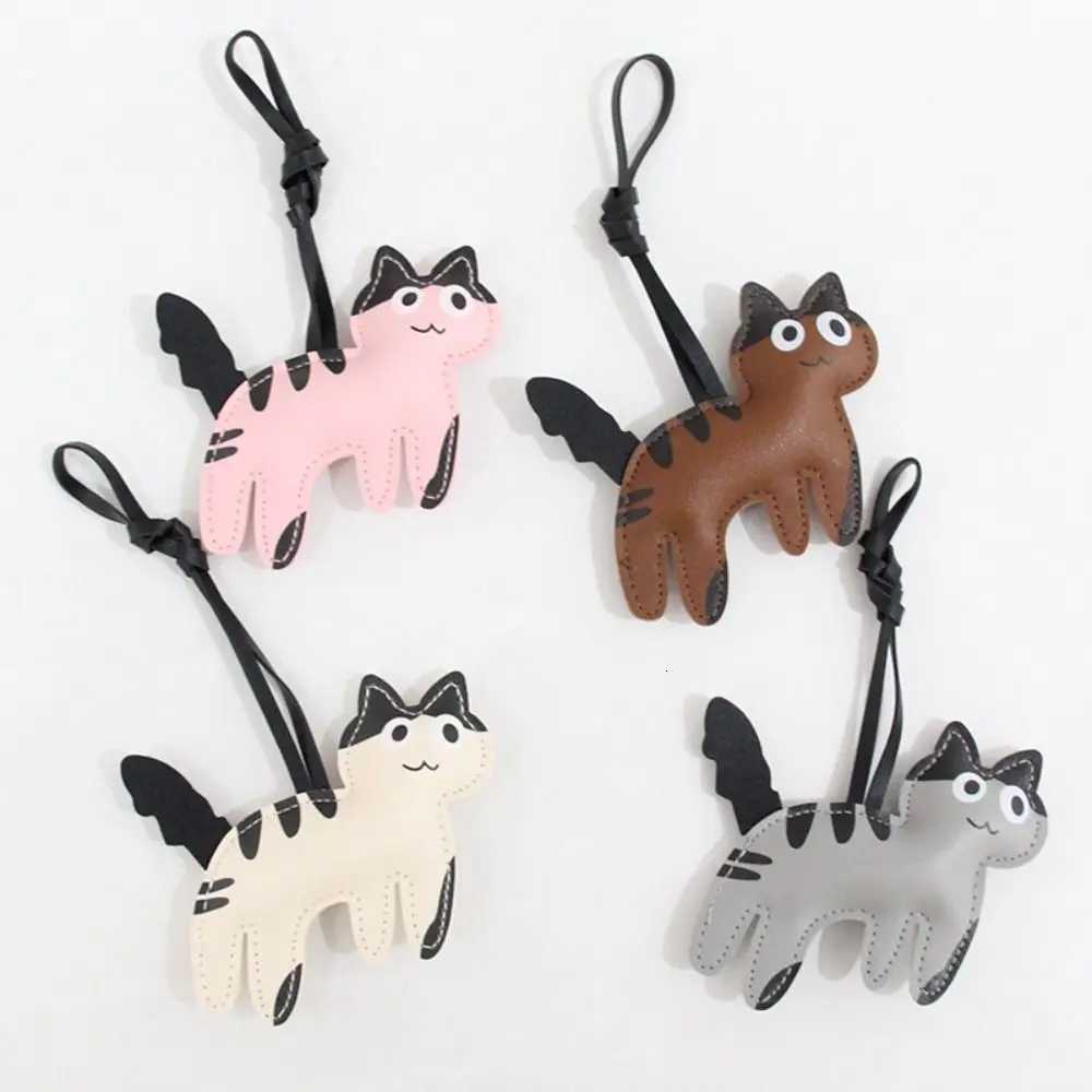 Lovely PU Leather PU Leather Cat Hanger Dog Cute Puppy Cartoon Keychain Fashion Cartoon Bag Pendant Car Accessory W251021