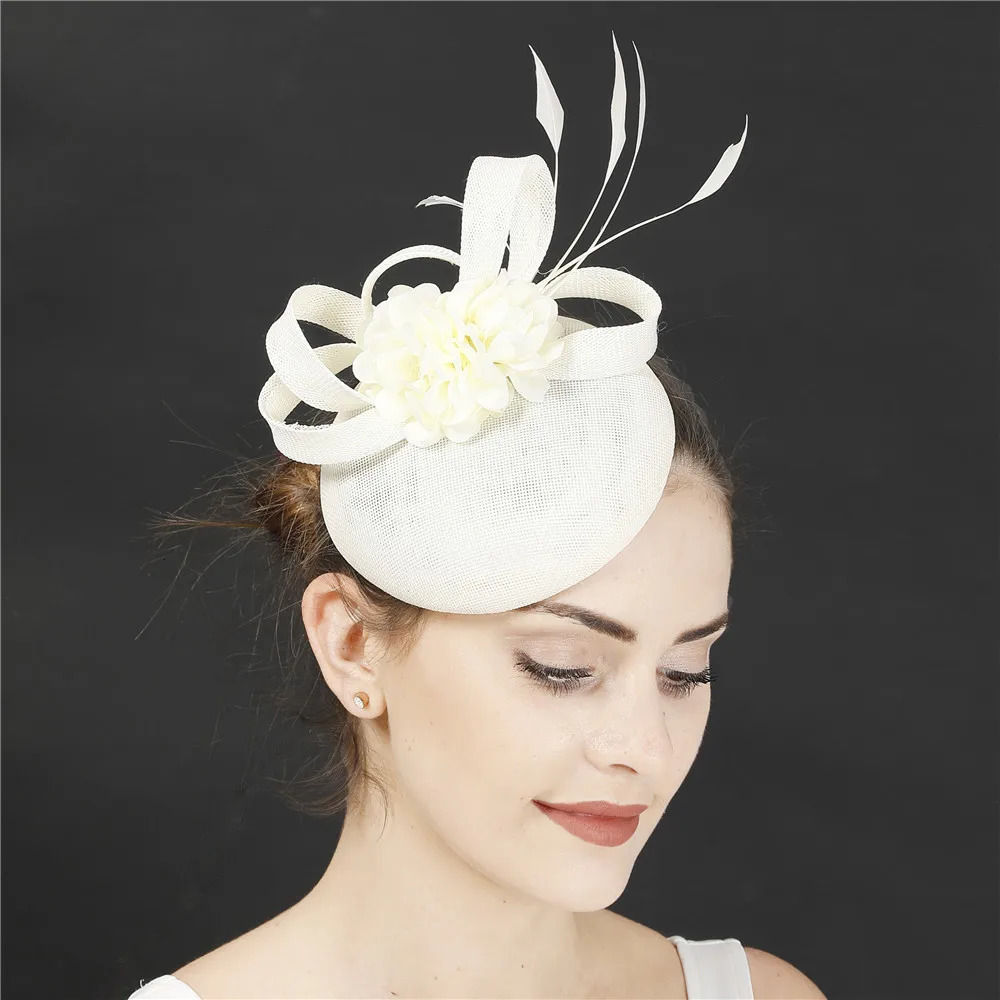 Beige Bridal Wedding Hair Accessories Imitation Fascinators Hats Cocktail Hat Ocn Millinery Hat Headband 251016