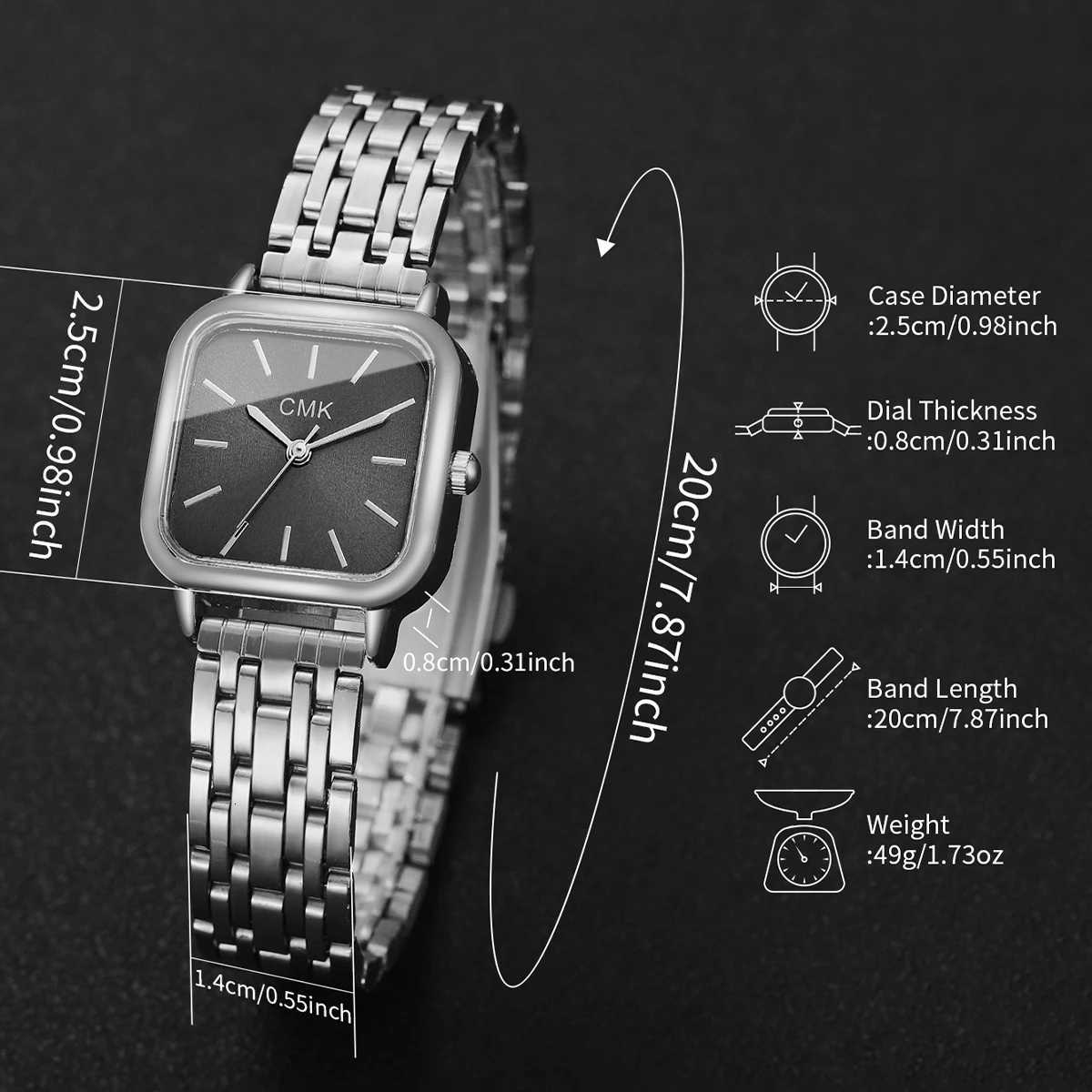 12346PCS Fashion Square Women es Simple Ladies Quartz Wrist Reloj MujerWithout BoxXJ251021