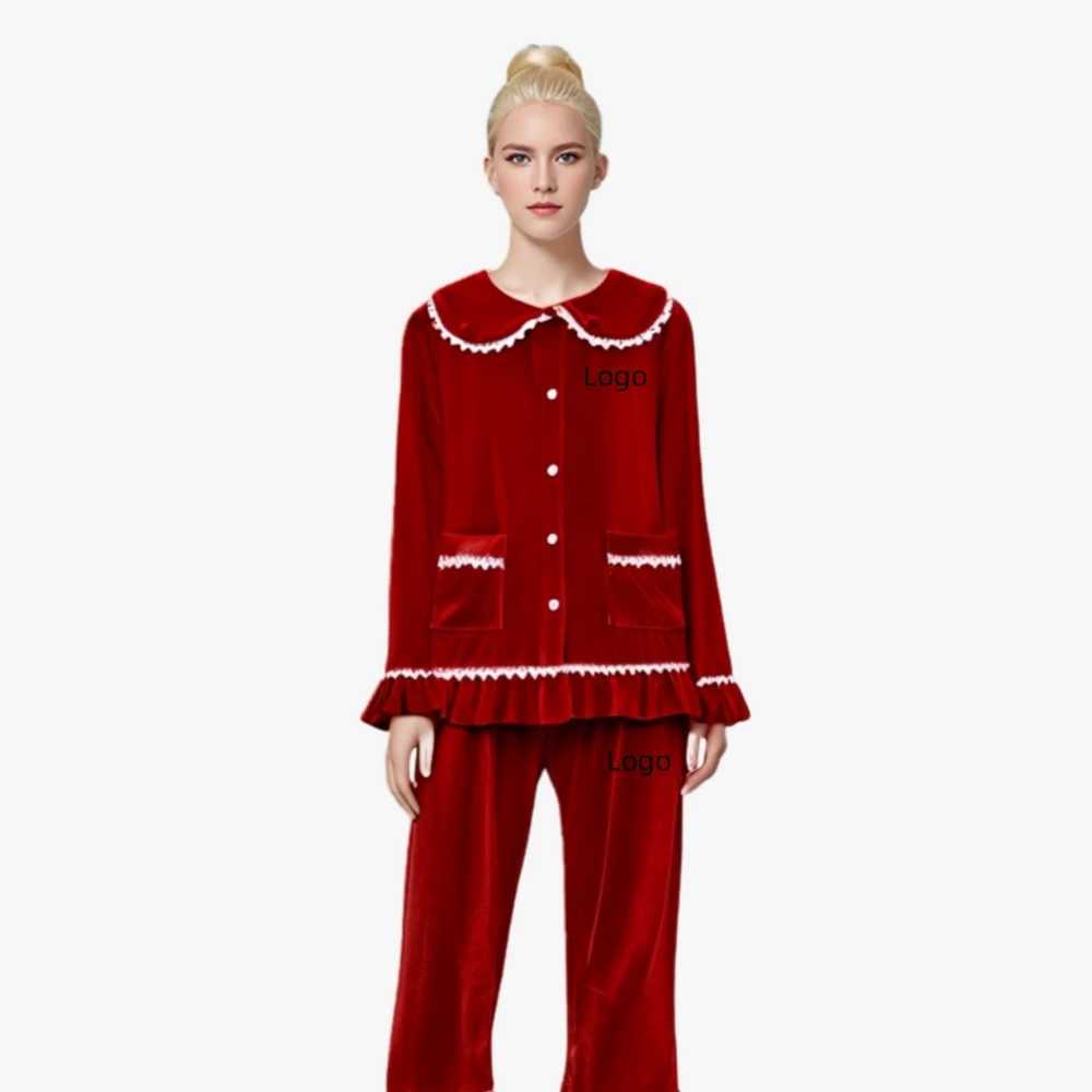 2025 Custom Christmas Pyjamas For Family Red Velvet Warm Kids Sets Boy Girl Clothes Xmas Set Children Costume Casual Homewear L251021G5NQ