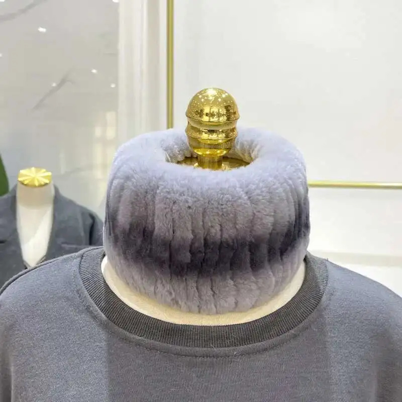 Real Rex Rabbit Fur Scarf Natural Fur Neck Cover Women Winter Elastic Scarf Headband Real Fur Headband Thickened Warm Fur Scarf 251021