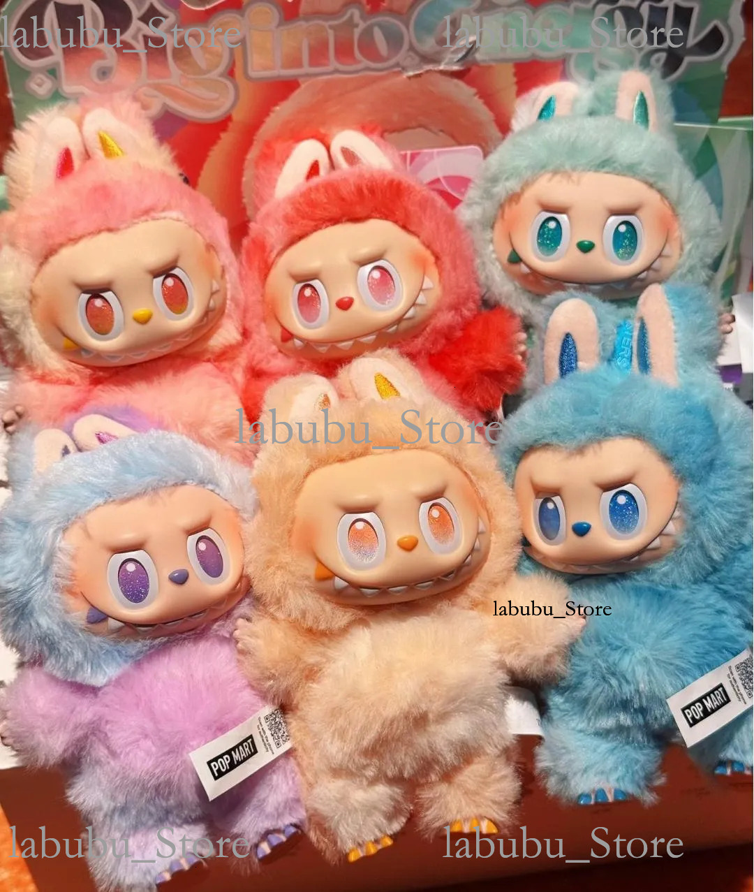 1:1 17cm Popmart Labubu Designer Doll V1 V2 V3 La Bubu Big Into Energy Blind Box Have A Seat Keychain Clothes Hy004