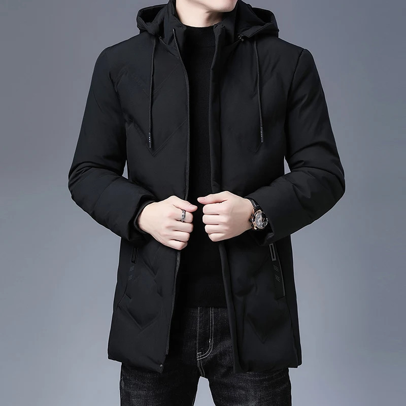 Mens Clothing Top Quality Fashion Hooded Casual Fashion Long Thicken Outwear Parkas Jackets Winter Windbreaker Coats 251013