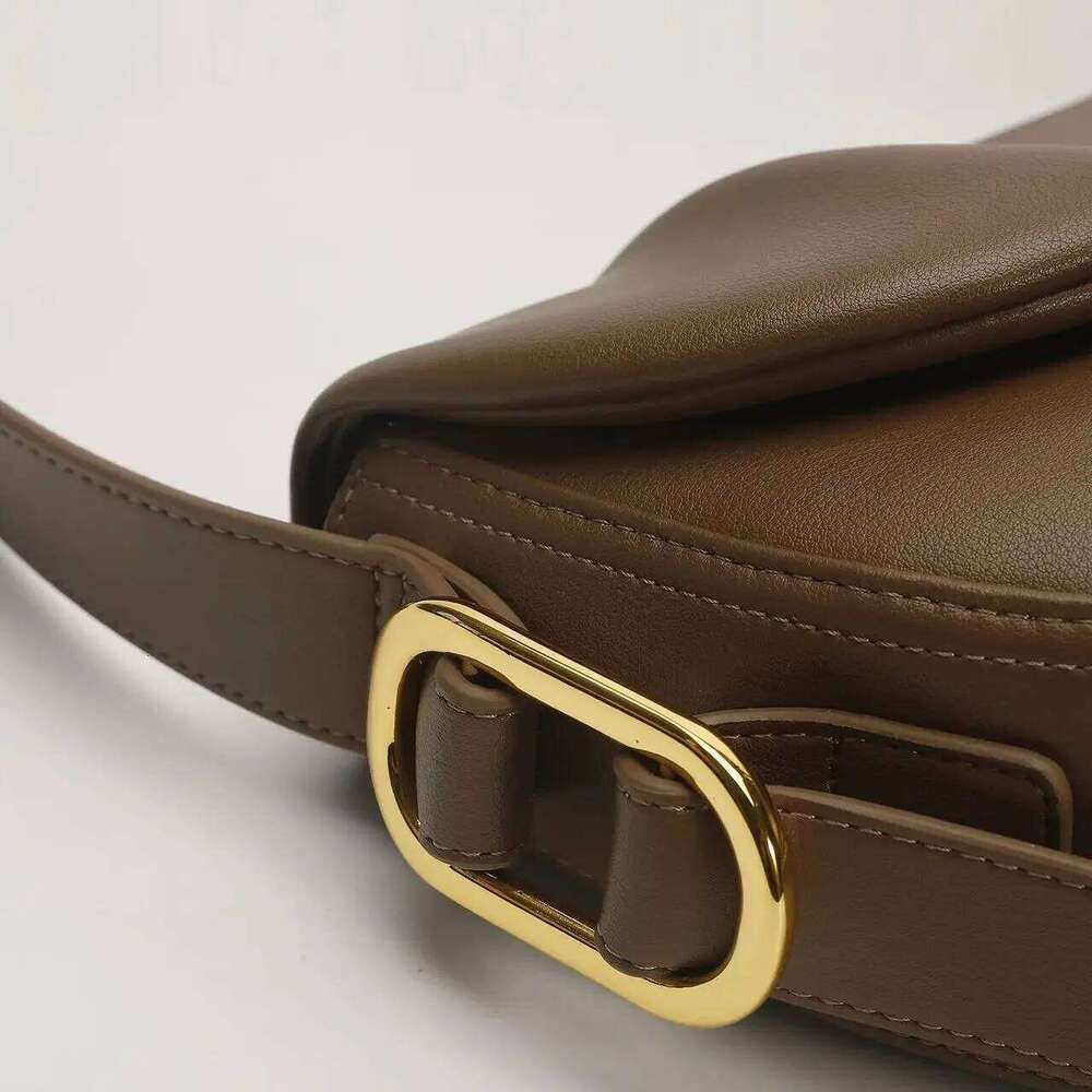 Leather Shoulder Crossbody Cowhide Wrinkled Underarm Saddle Bag Women's Large Capacity 251021