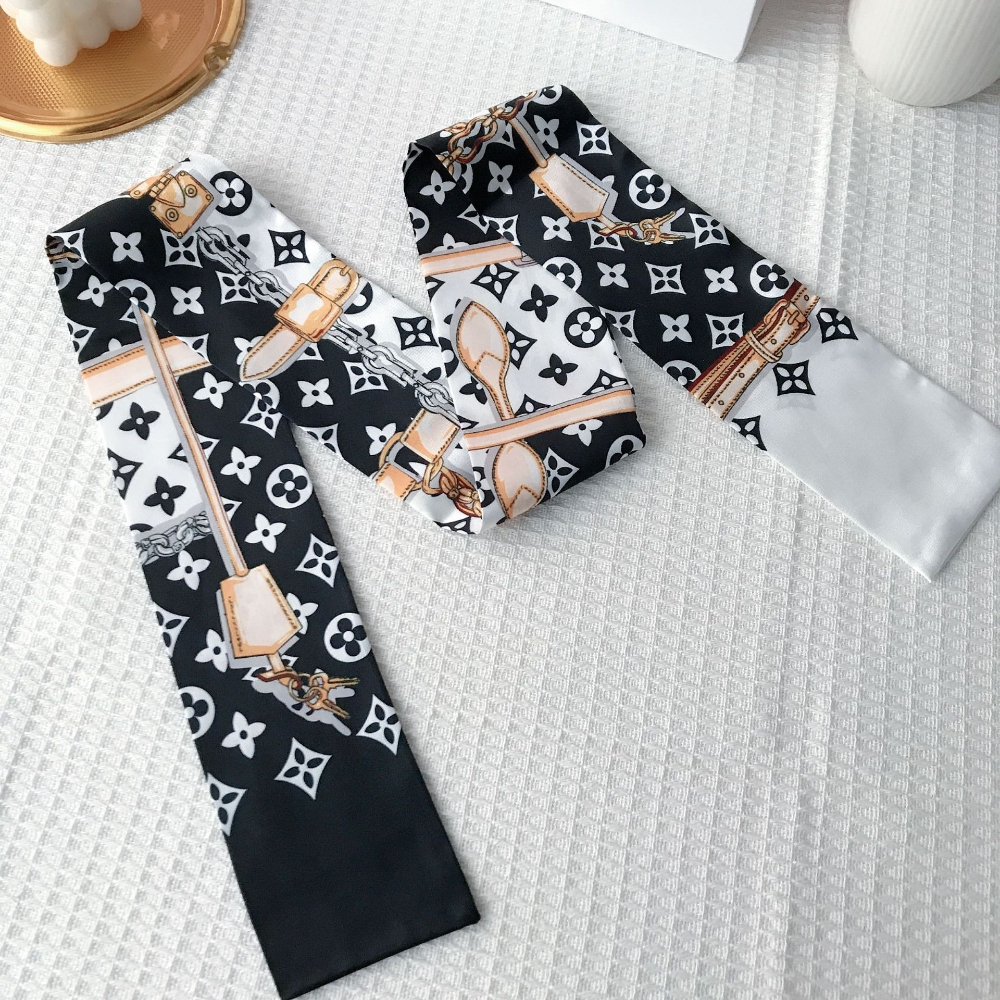 Brand Design Flowers Women Scarf Luxury Silk Scarf Fashion Hair Designer Scarf Headband Skinny Bag Scarves Neckerchief 8x120cm