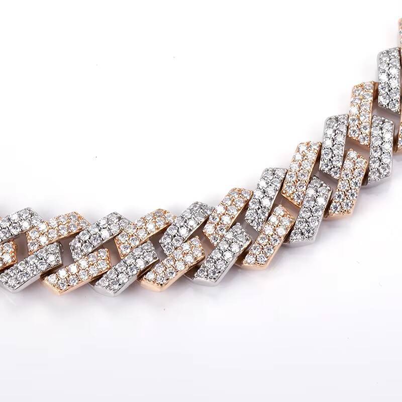 MSN518 Iced Out Hiphop Jewelry Mens Moissanite Cuban Link Chain