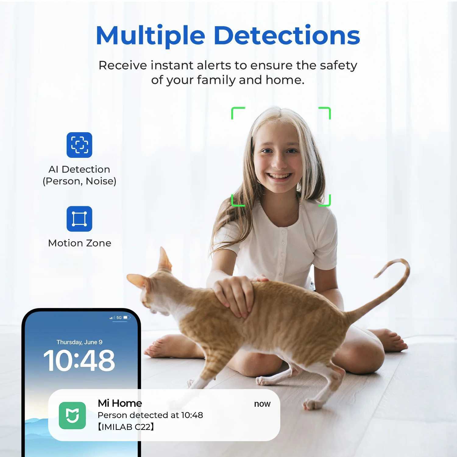 IMILAB C22 WiFi Baby Monitor Indoor Camera AI Detection Night Vision 2Way Audio 360 PTZ for Child Safety J251121