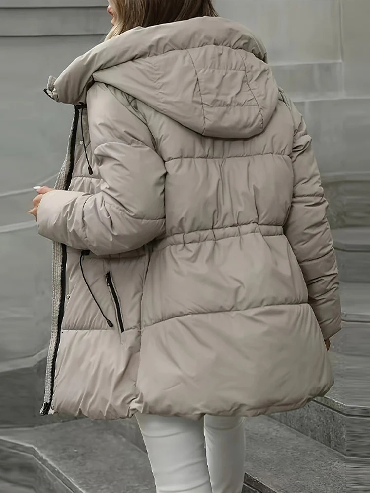 Women Parkas Winter Warn Casual Loose Jacket Down Cotton Coats Solid Oversize Female Puffer Outerwear 251021