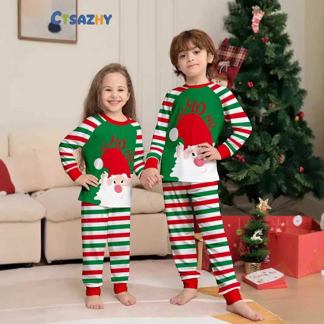 Europe and the United States 2024 new Santa Claus stripes Christmas family home clothing pajamas new set L2510211RN3