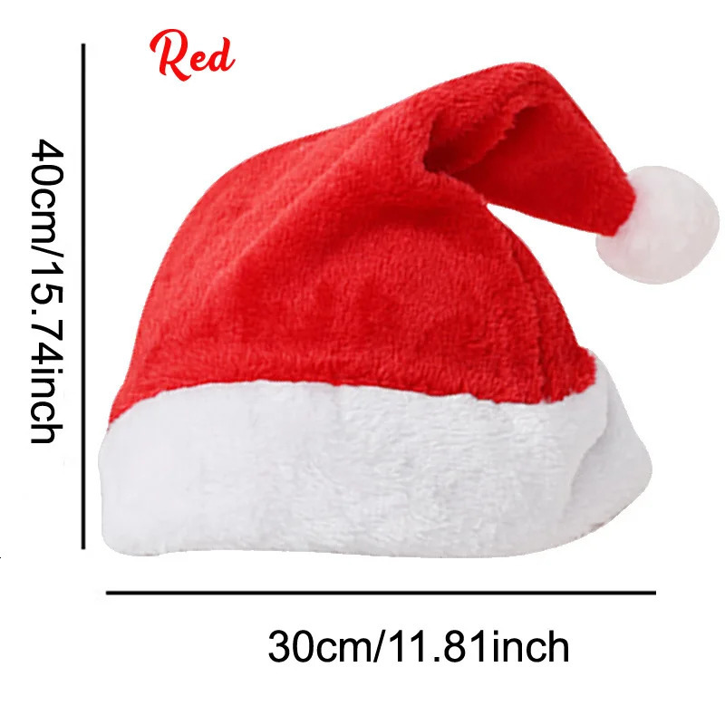 Red green yellow blue Velvet Border Christmas Hat for Adults and Children Snowman Elk Santa Claus Hat Decoration 2025 251021