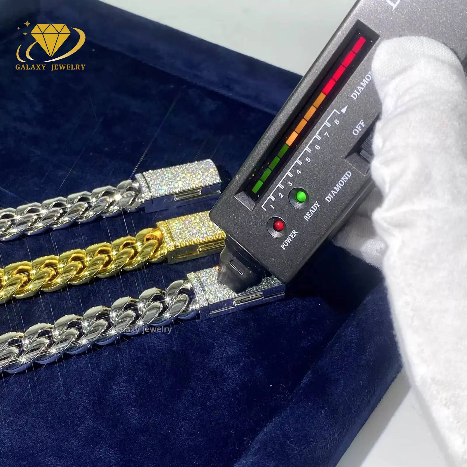 Heavy Cuban Men Chains Vvs Moissanite Iced Out Diamond Clasp Solid 925 Silver Thick Bracelets Hiphop Miami Cuban Link Chain