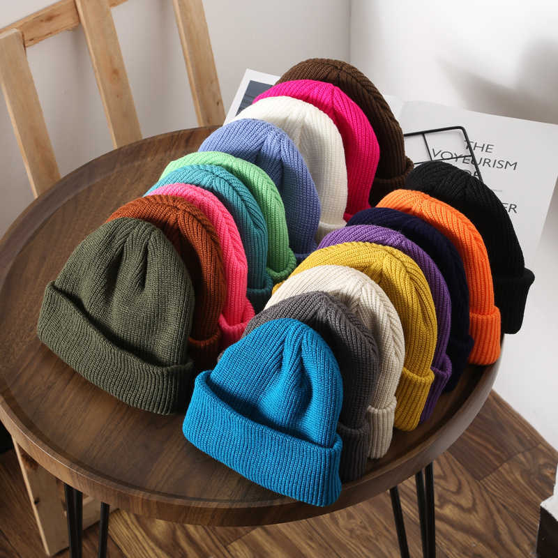 Womens Autumn and Winter Solid Color Light Plate Crimped Knitted Hat Outdoor Leisure Cold Proof and Warm Wool Hat H251020