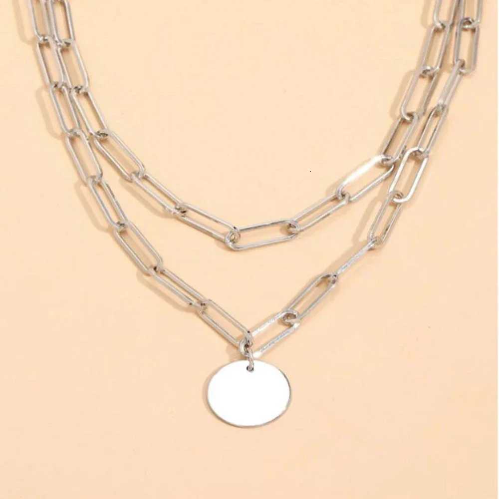 SUMENG 2024 New Fashion Vintage Round Charm Layered Necklace Jewelry Clothing Aesthetic For Women Girls Pendant GiftsXJ251018