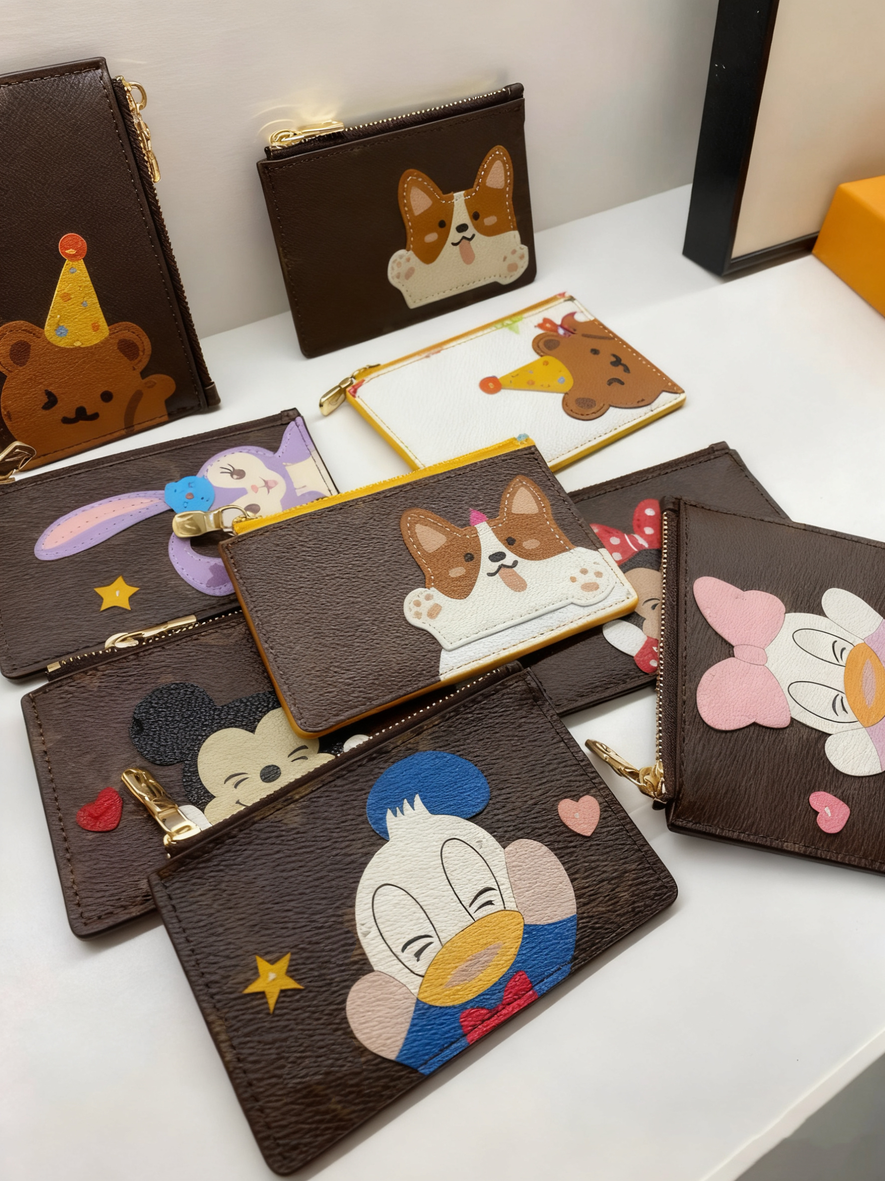 Luxury Bags Women Coin Purses Cute Rabbit Bear Dog Zipper Money Purses Classic Brand Brown Letter Cartoon Animals Change Wallets Multiple Card Bags Wallet Pocket