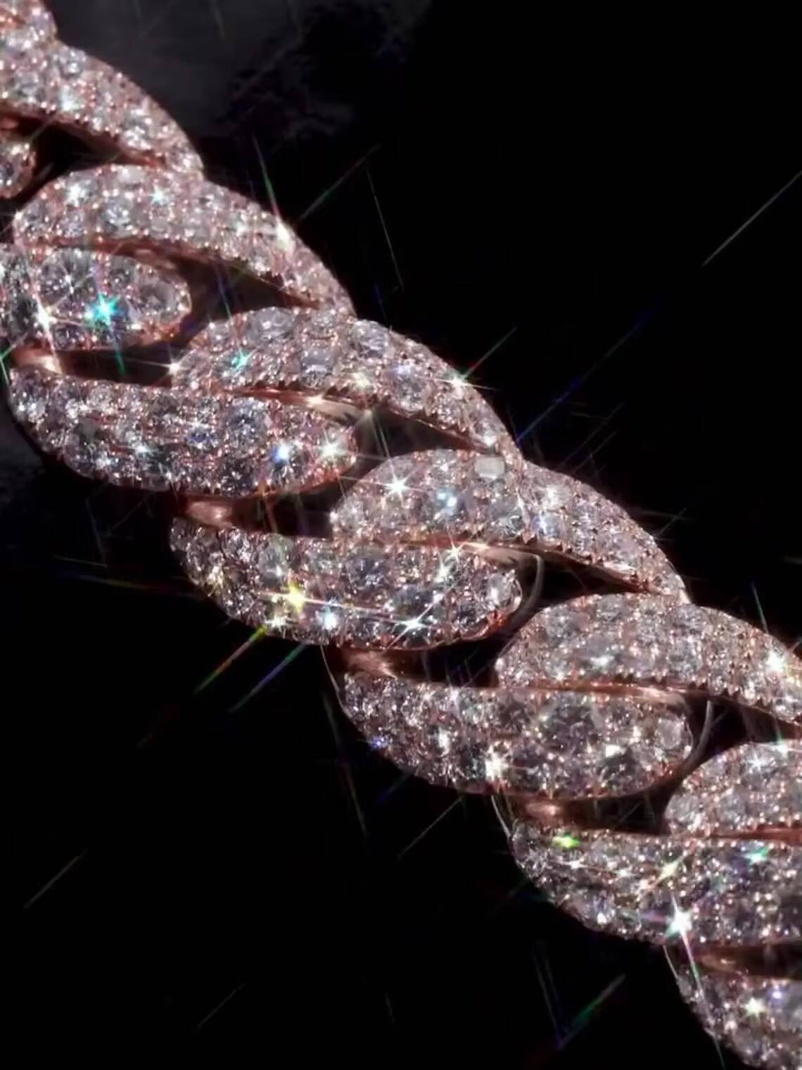 14mm MOISSANITE Mosaic Cuban Link Chain in 925 Sterling Silver VVS Stones Passes Diamond Tester for Parties