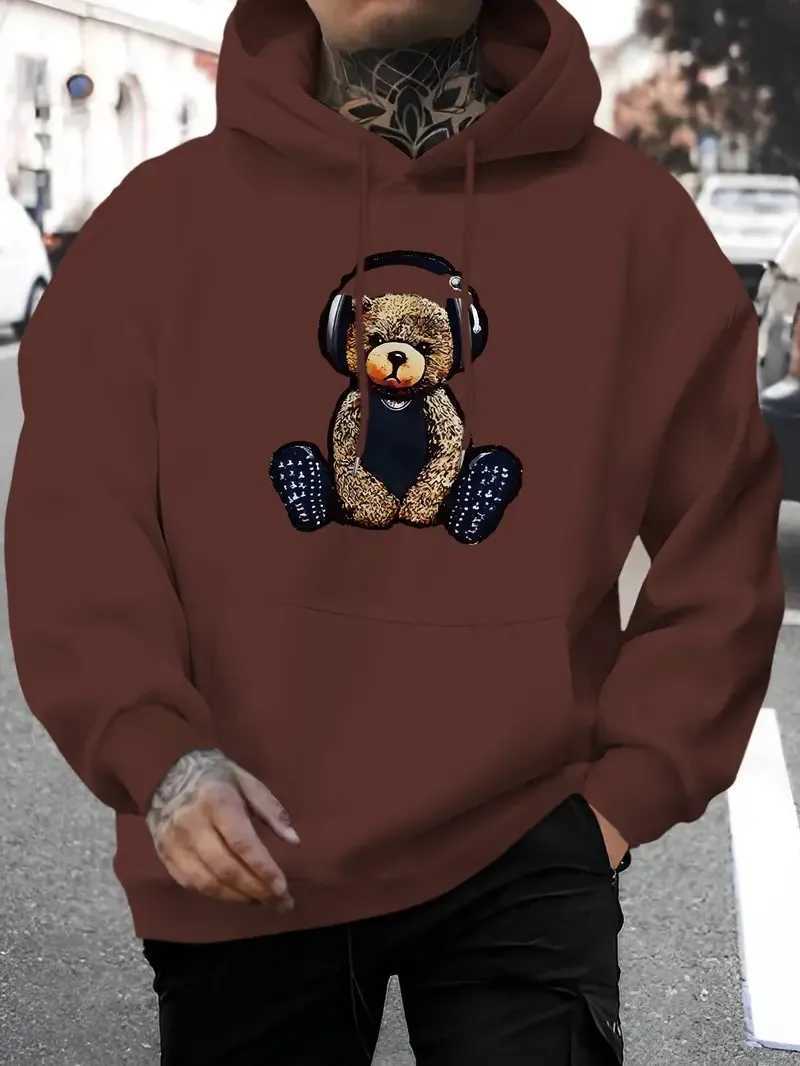The new mens sweatshirt for Spring and Autumn 2025 is comfortable soft casual and fashionable featuring bear prints W251021