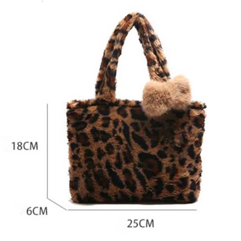 Stylish Leopard Print Y2k Leisure Teen Underarm Shoulder Bag Fluffy Handbag for Women Daily Use Work Party Dating Travel OutingXJ251021