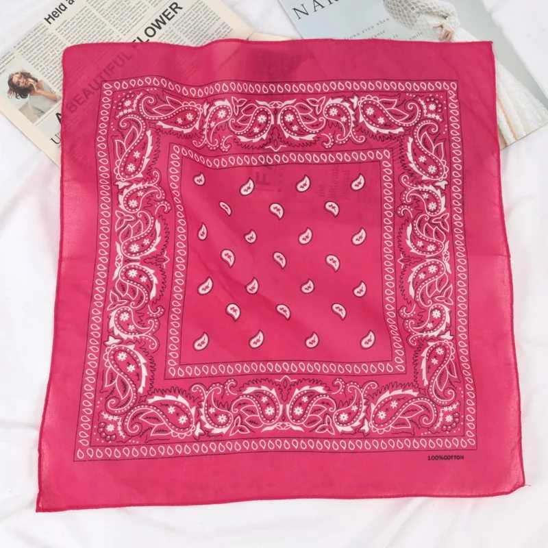 Unisex Cotton Bandana Kerchief Hip Hop Black Hair Band Neck Scarf Sports Headwear Wrist Wraps Head Square Scarves Handkerchief W251021