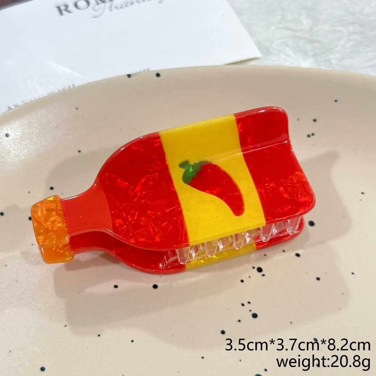 1pc new hot dog chili creative simulation food chili sauce grab clip novel back of the head updo hairpin shark clipW254021