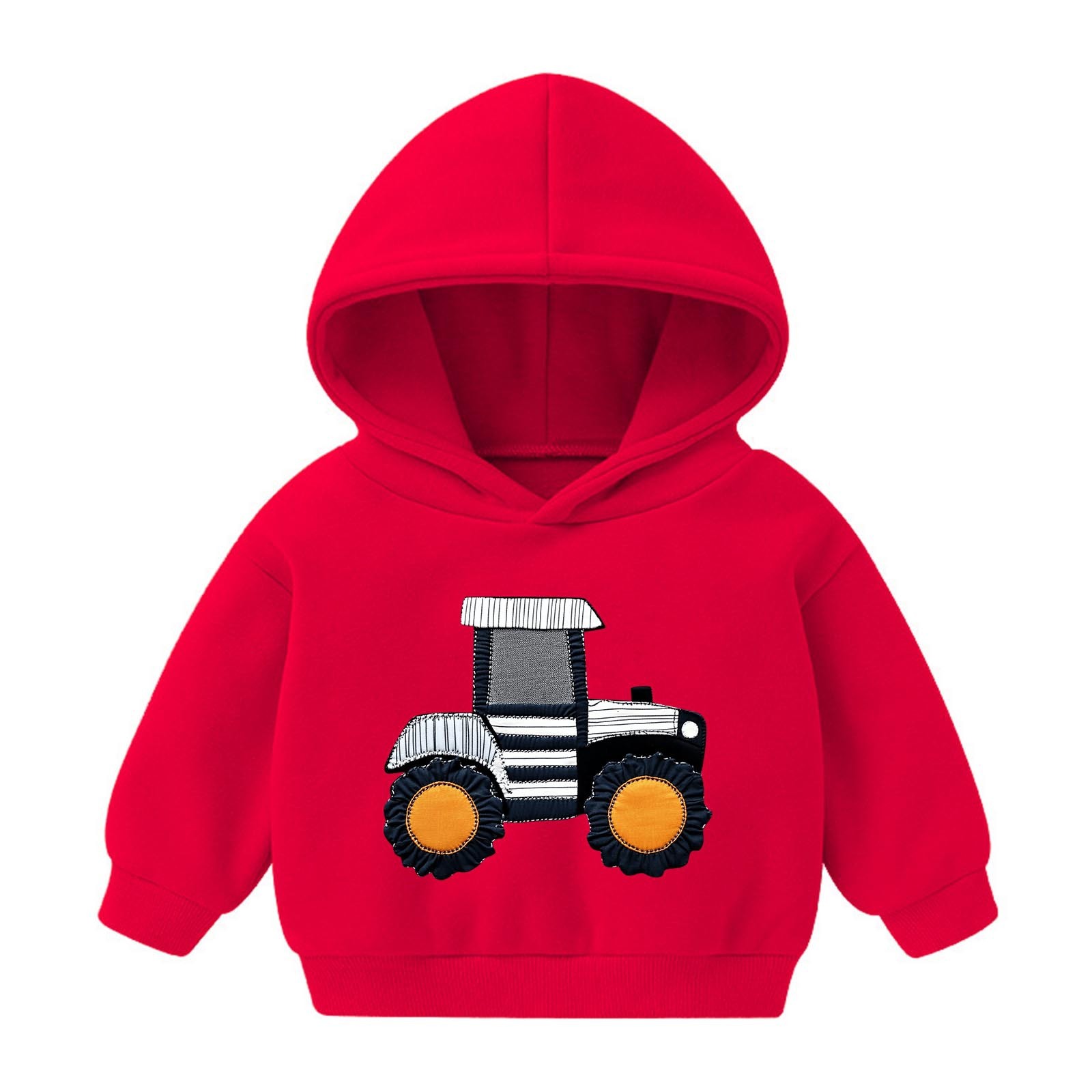 New European and American fashion children's hooded sweatshirt suitable for young children and children's wool pullover casual jacket top