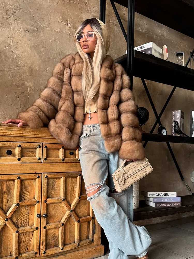Retro Patchwork Faux Fur Coat Women Fashion Full Sleeve Lapel Loose Long Staple Plush Jacket Winter Outdoor Street Wear New 2025 Y251105