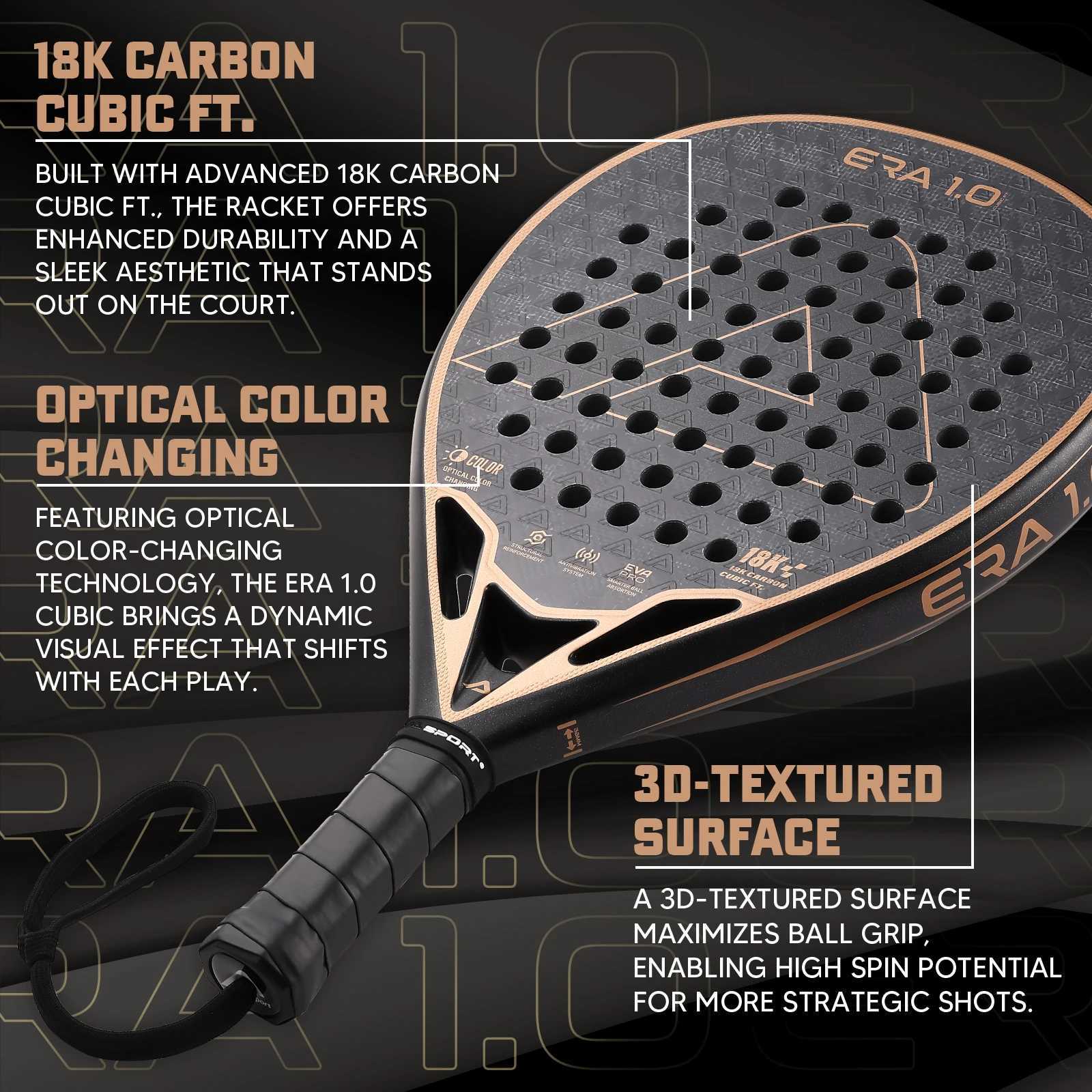 AMASPORT 8K Carbon Cubic Padel Racket Diamond Shape with 3DTextured Surface Smarter System for Enhanced Control Padel Racquet W251021