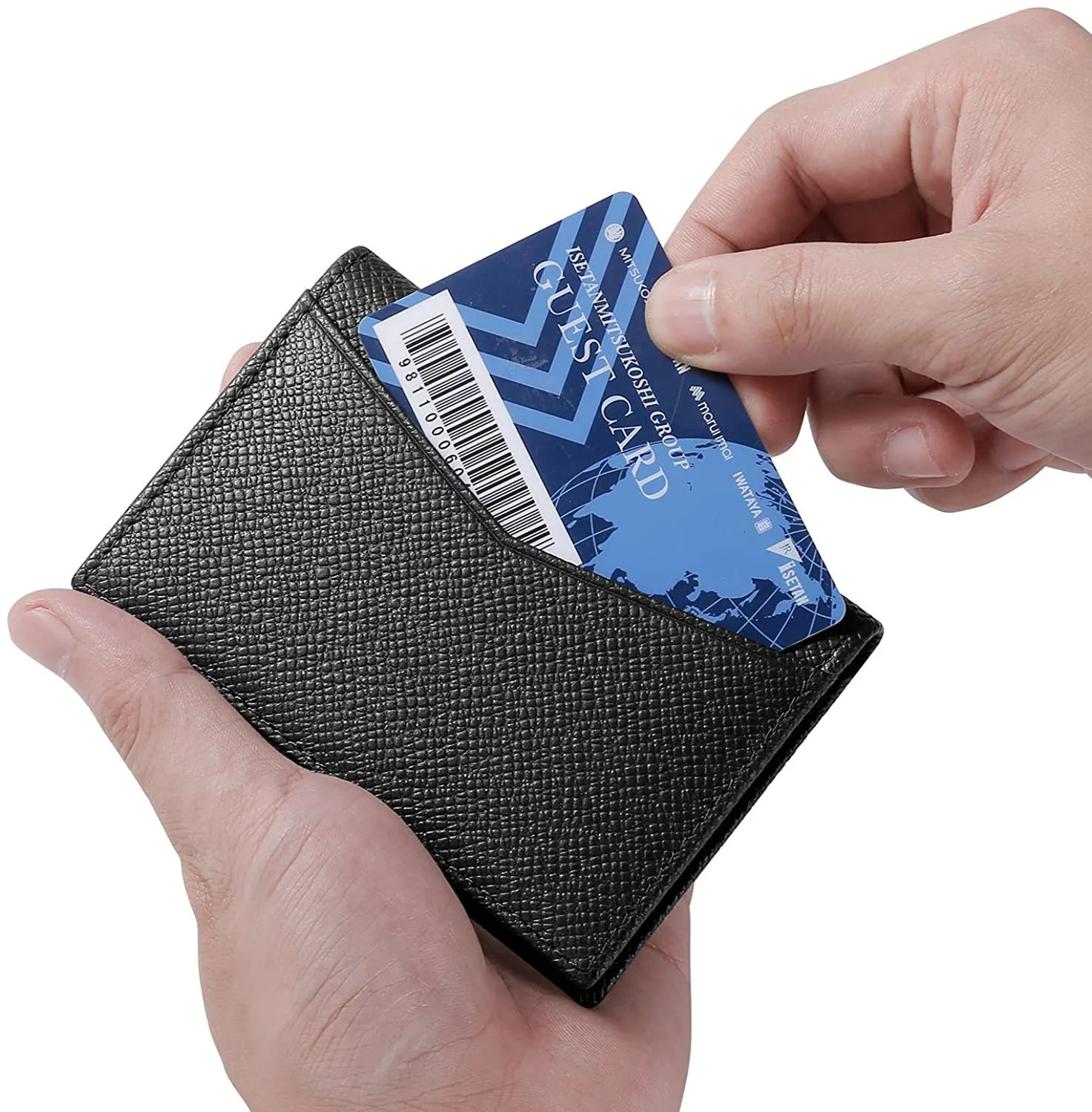 Customized Initials Genuine Leather Card Holder Bank Card Multi Card Slot Business Card Bag Wallet Mens Cover Wallet 251013