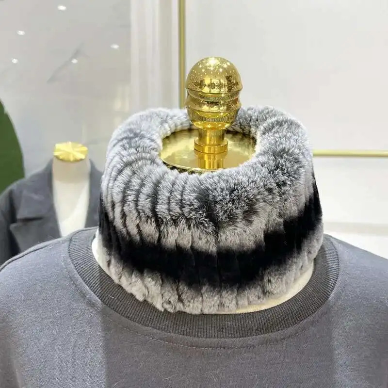 Real Rex Rabbit Fur Scarf Natural Fur Neck Cover Women Winter Elastic Scarf Headband Real Fur Headband Thickened Warm Fur Scarf 251021