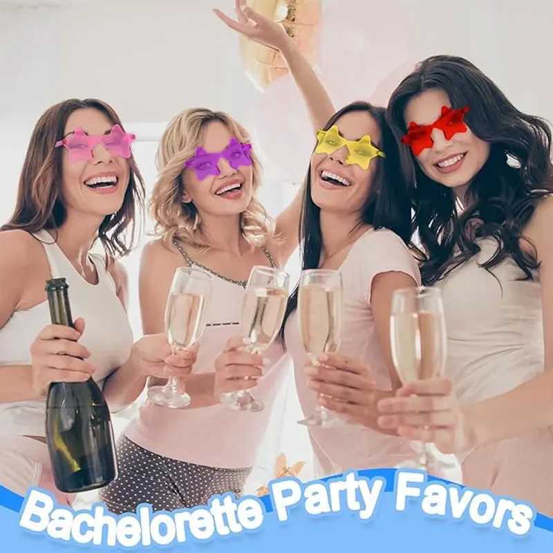 19Pcs Star Sunglasses Colorful Star Glasses Transparent Candy Color Sunglass Men Women Photo Props Birthday Party Cosplay J251114