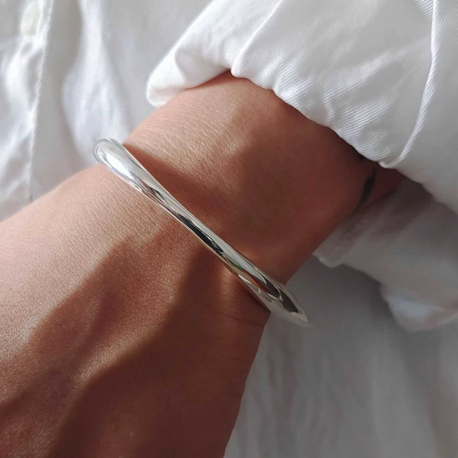 100 Solid 925 Sterling Silver Metal Bracelet for Women Men Vintage Handmade Geometric Bracelet Birthday Gift SB451 J251021