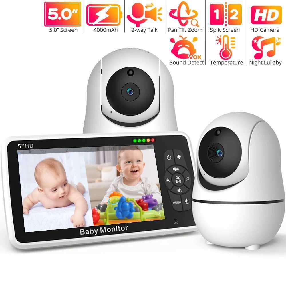 Baby Monitor with 2 Cameras 5 Inch SplitScreen Baby Phone with Camera and Audio PanTiltZoom Baby Camera No WiFi2Way Talk J251121