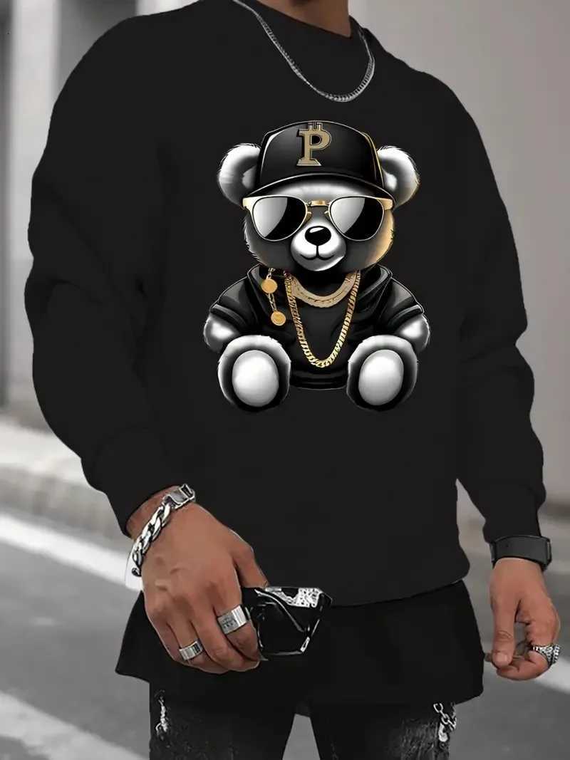 The new mens roundneck sweatshirt for Spring and Autumn 2025 features a casual fashionable and comfortable 3D pattern print W251021