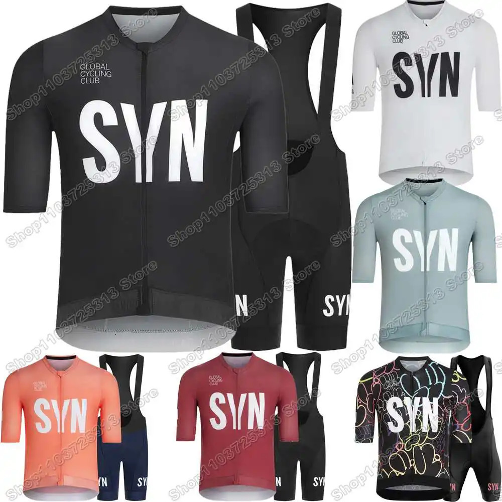 SYN 2025 Cycling Jersey Set Black White Orange Red Cycling Clothing Men TRAINING Short Sleeve Kit Road Bike Shirt Bib Shorts 251021
