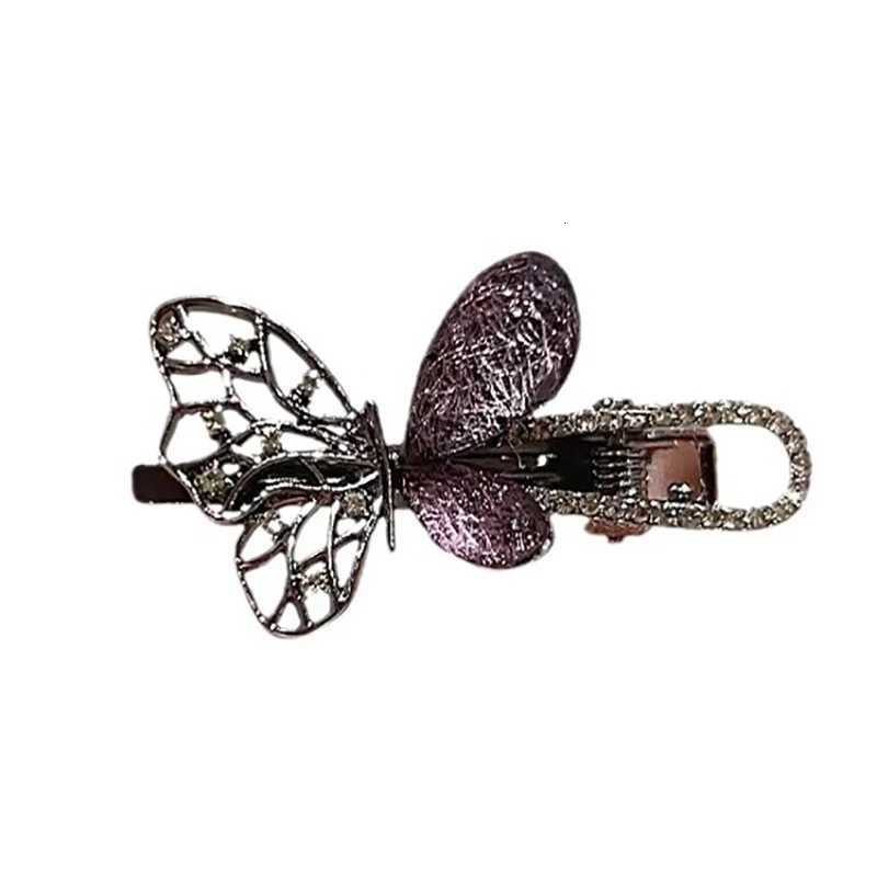 Super Fairy Rhinestone Butterfly Hair Clip Exquisite Womens Side Bangs Clip Alloy Duckbill Clip Hairpin Korean Hair AccessoriesW254021