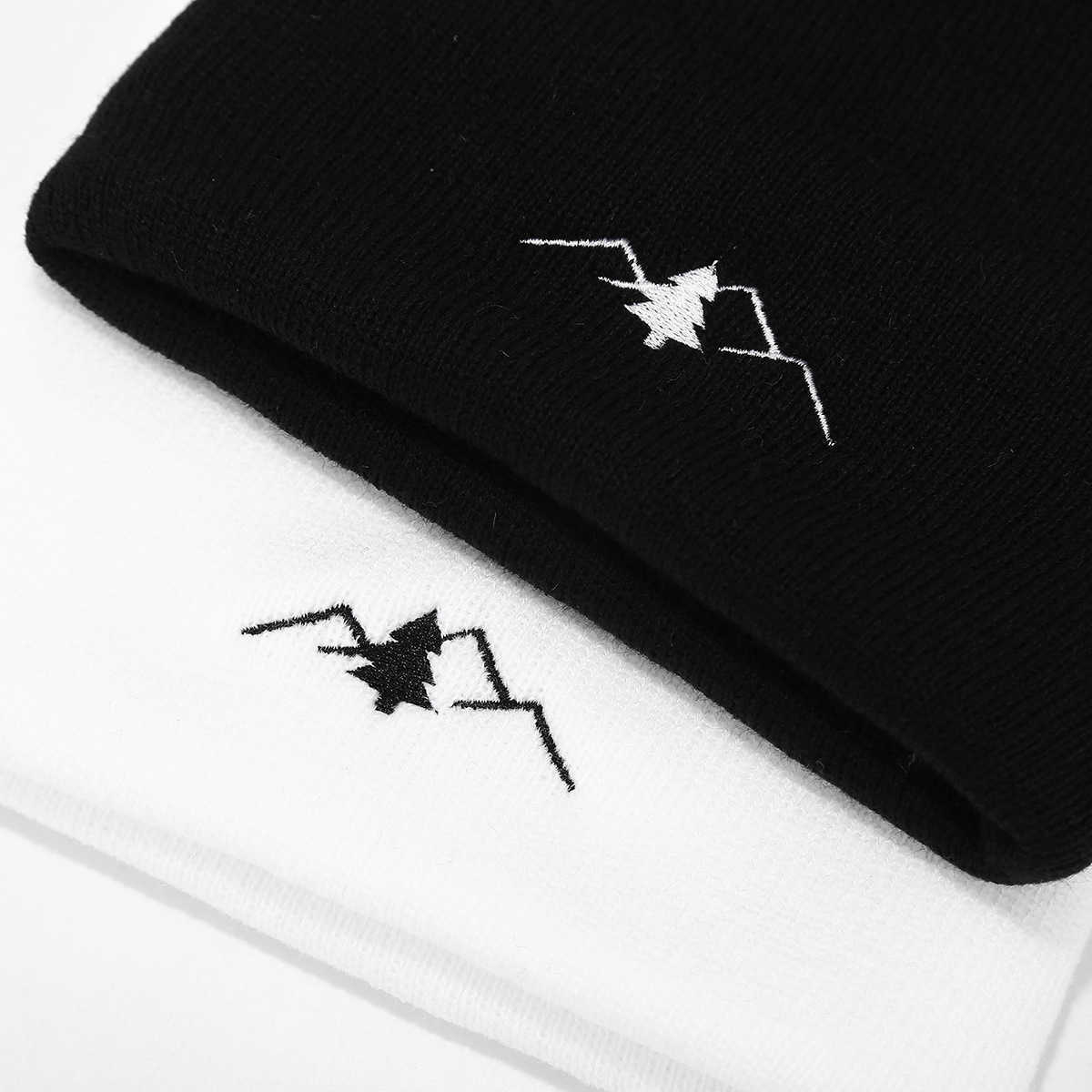 New Mountain Peak Embroidery Outdoor Knitted Cold Hat Couple Autumn Winter Warm Ear Protection Knitted Hat H251020