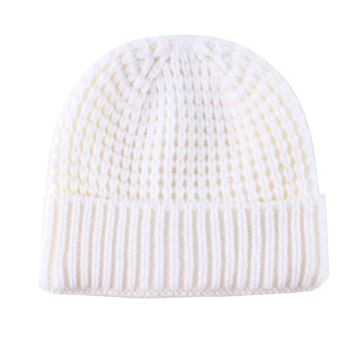 New Waffle Knit Hat Warm Ear Protection Breathable Knitted Hat Casual Versatile Autumn Winter Fashion Beanie H251020