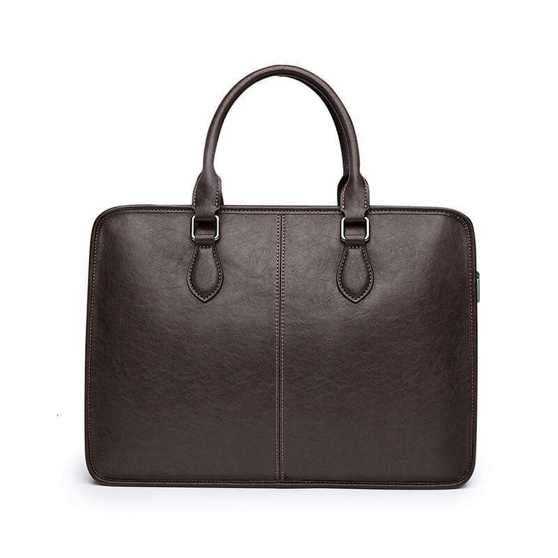 Luxury bag Briefcase New Genuine Leather Business Laptop Cowhide Handbag High end Feel Men s Bag