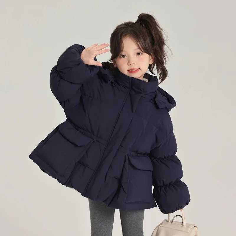 Girls Thickened Down Jacket Winter Coat Korean Style Thickened Cotton Padded Jacket for Kids 120160cm Warm Stylish Kids WearT251021